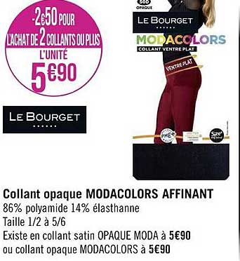 collant opaque modacolors affinant le bourget