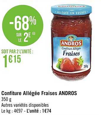 Confiture Allégée Fraises Andros