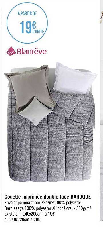 Couette Imprimée Double Face Barque Blanrêve