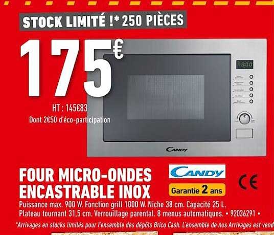 four micro-ondes encastrable inox candy