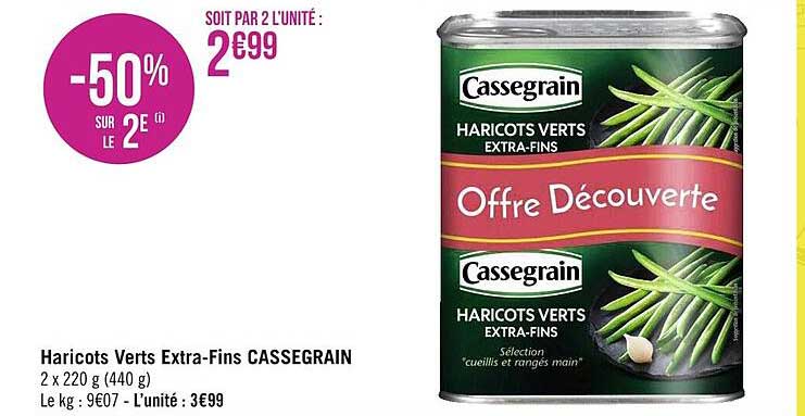 haricots verts extra-fins cassegrain