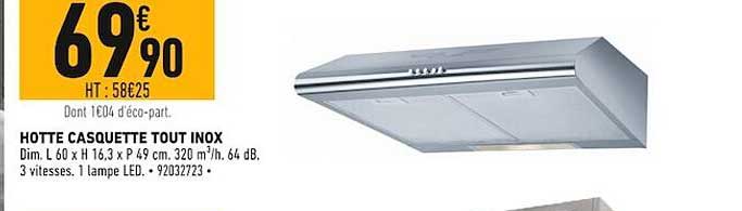 Hotte Casquette Tout Inox