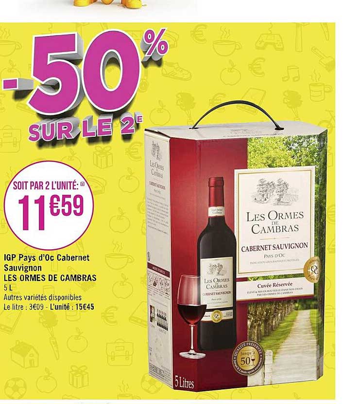 Igp Pays D'oc Cabernet Sauvigon Les Ormes De Cambras