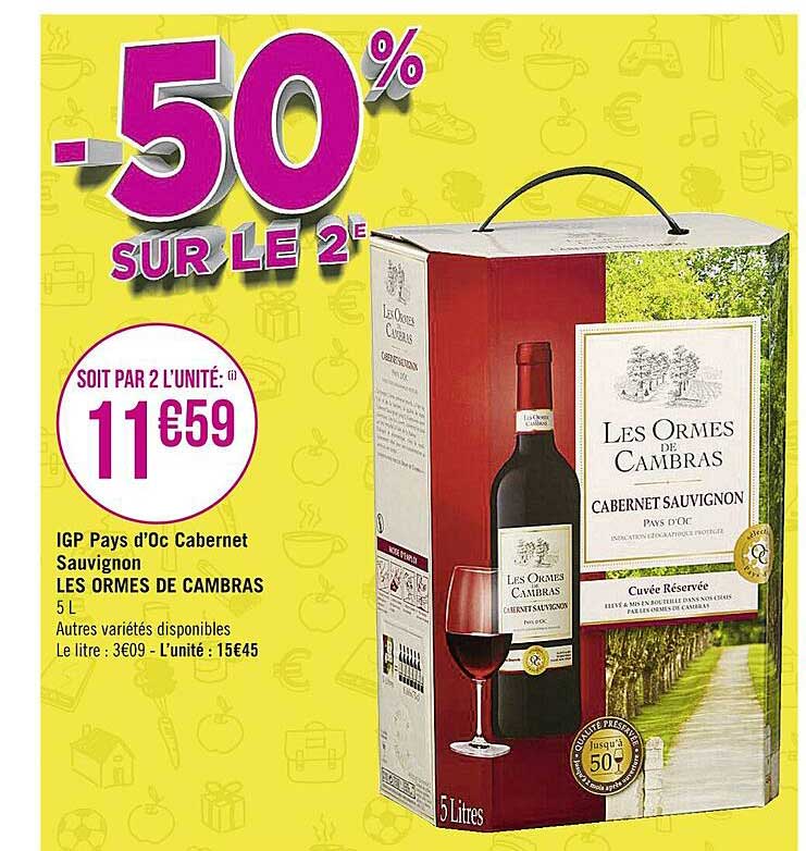 igp pays d'oc cabernet sauvigon les ormes de cambras