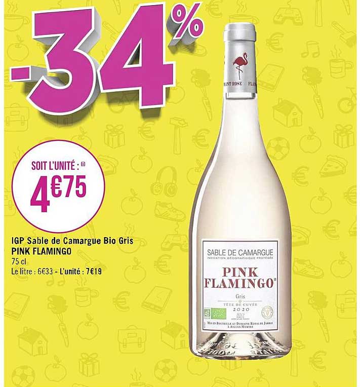 igp sable de camargue bio gris pink flamingo
