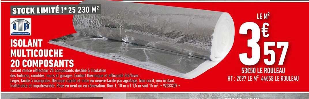 isolant multicouche 20 composants itr