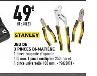 jeu de 3 pinces bi-matières stanley