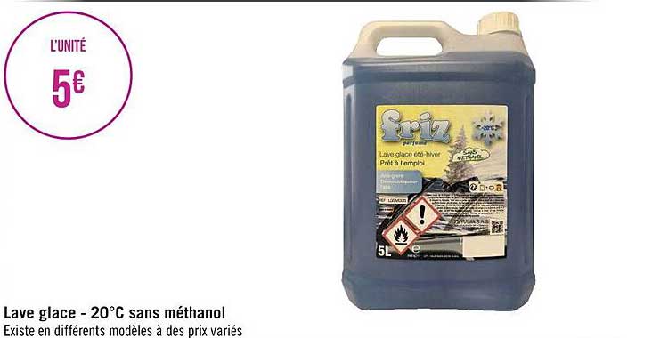 lave glace -20°c sans méthanol