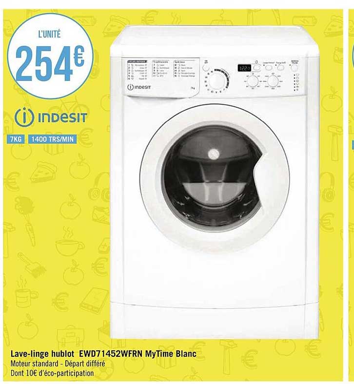 Lave-linge Hublo Ewd71452fn MyTime Blanc Indesit