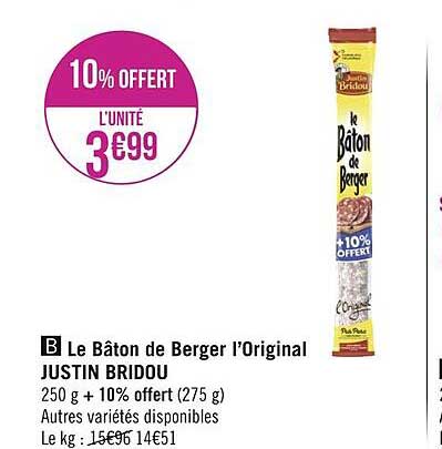 le bâton de berger l'original justin bridou