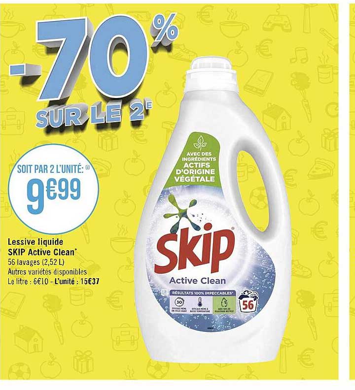 Lessive Liquide Skip Active Clean