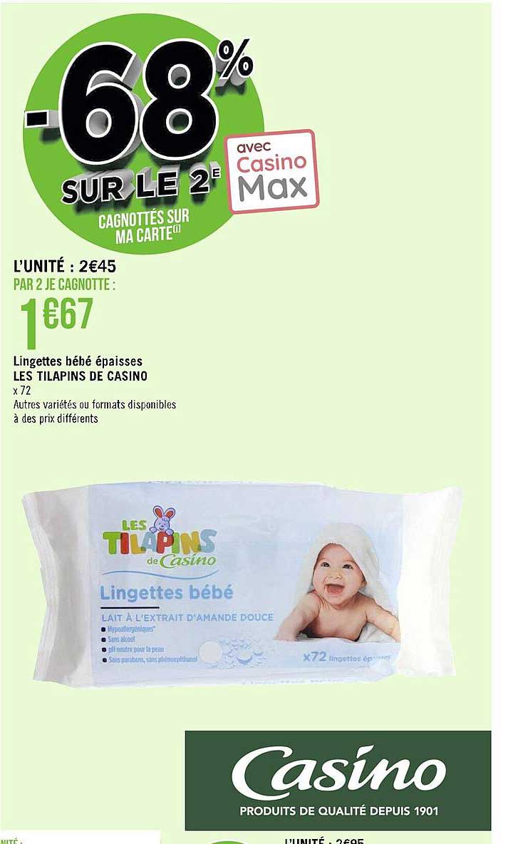 lingettes bébé épaisses les tilapins de casino