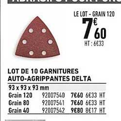 lot de 10 garnitures auto-agrippantes delta