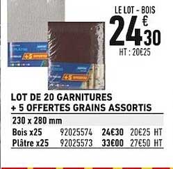 lot de 20 garnitures + 5 offertes grains assortis