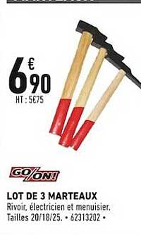 lot de 3 marteaux go-on!