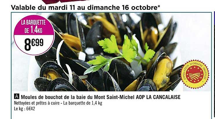 moules de bouchot de la baie du mont saint-michel aop la cancalaise