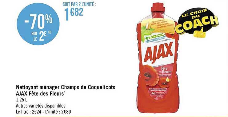 nettoyant ménager champs de coquelicots ajax fête des fleurs