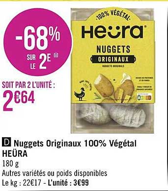 nuggets originaux 100% végétal heüra