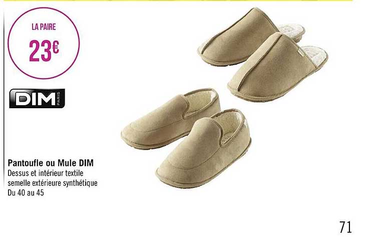 pantoufle ou mule dim