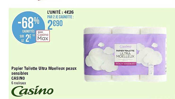 papier toilette ultra moelleux peaux sensibles casino