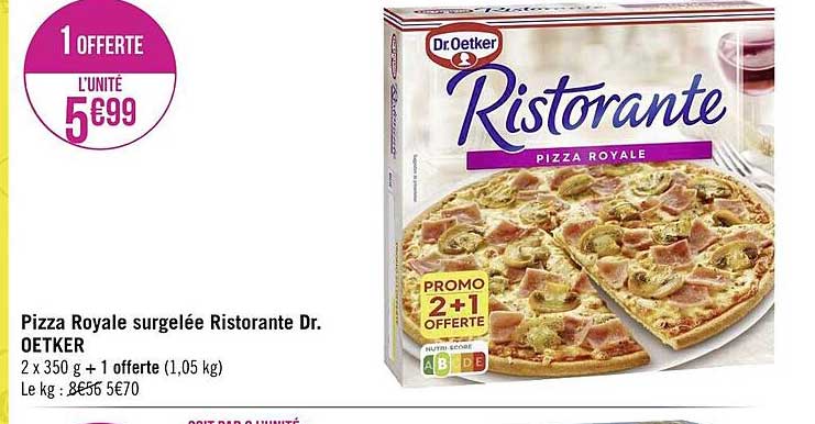 pizza royale surgelée ristorante dr. oetker