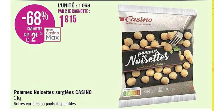Pommes Noisettes Surgelées Casino