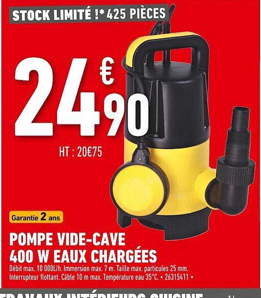pompe vide-cave 400w eaux chargées