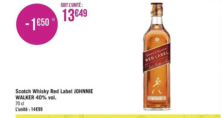 scotch whisky red label johnnie walker 40% vol.