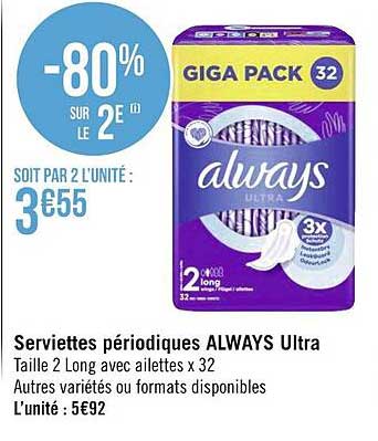 serviettes périodiques always ultra