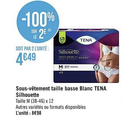 sous-vêtement taille basse blanc tena silhouette