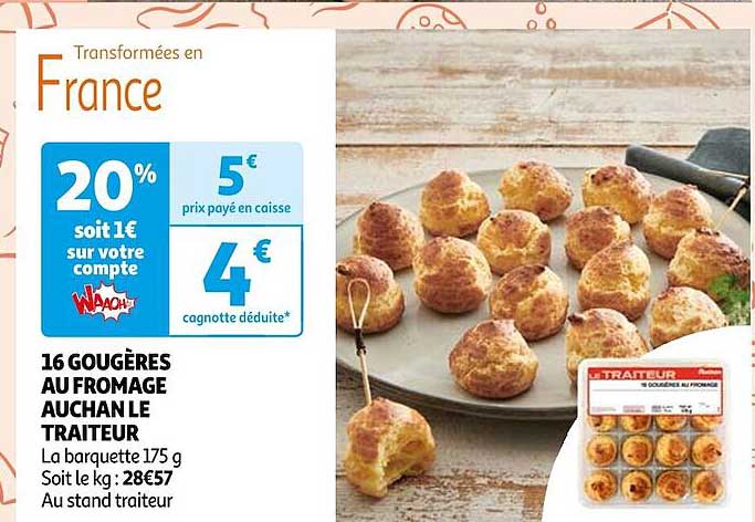 16 Gougères Au Fromage Auchan Le Traiteur