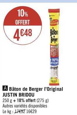 bâton de berger l'original justin bridou