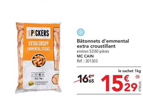 bâtonnets d'emmental extra croustillant mc cain