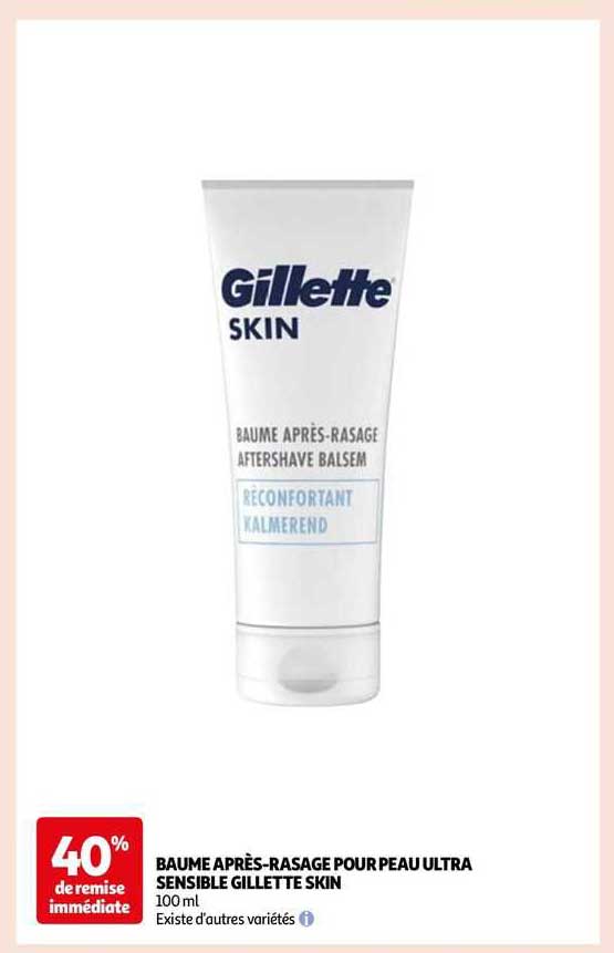 baume après-rasage pour peau ultra sensible gillette skin