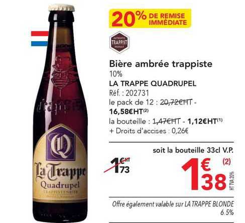 bière ambrée trappiste la trappe quadrupel