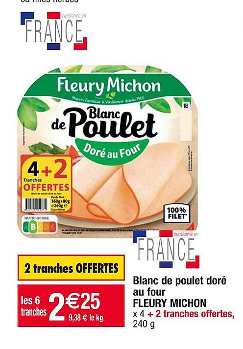 blanc de poulet doré au four fleury michon
