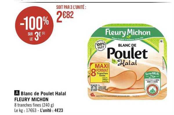 blanc de poulet halal fleury michon
