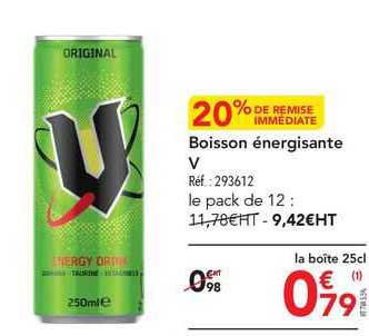 Boisson énergisante V 20% De Remise Immédiate