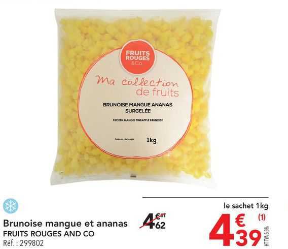 brunoise mangue et ananas fruits rouges and co