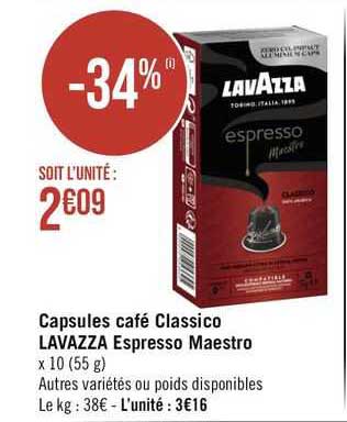 capsules café classico lavazza espresso maestro