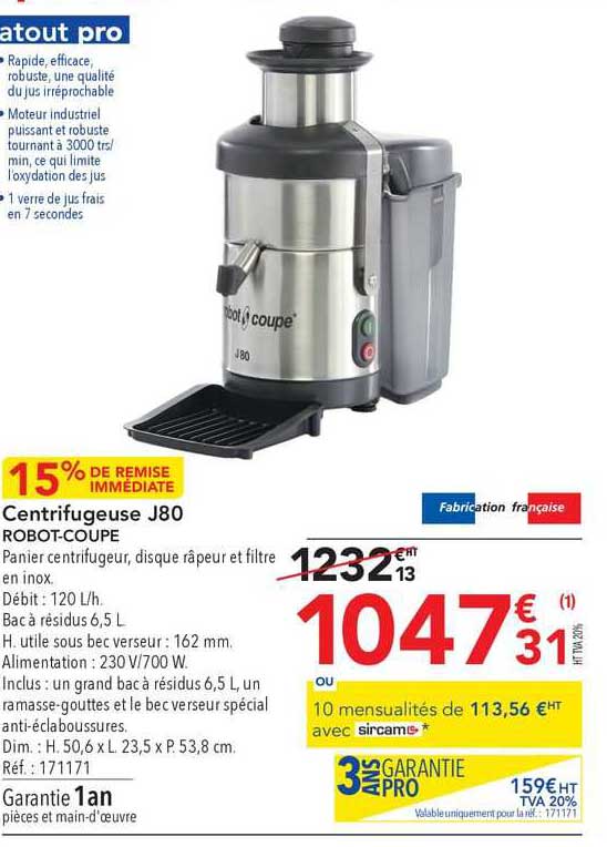 centrifugeuse j80 robot-coupe