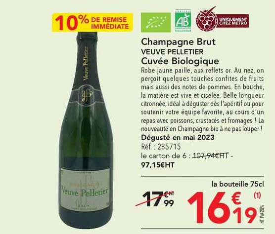 champagne brut veuve pelletier cuvée biologique