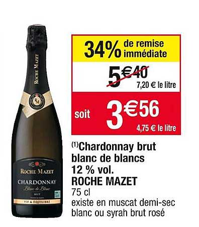 chardonnay brut blanc de blancs 12% vol. roche mazet