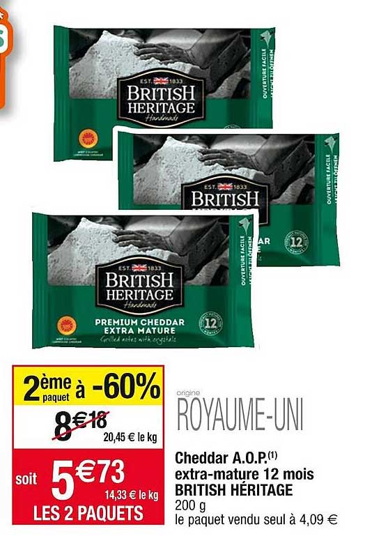 cheddar a.o.p. extra-mature 12 mois british héritage