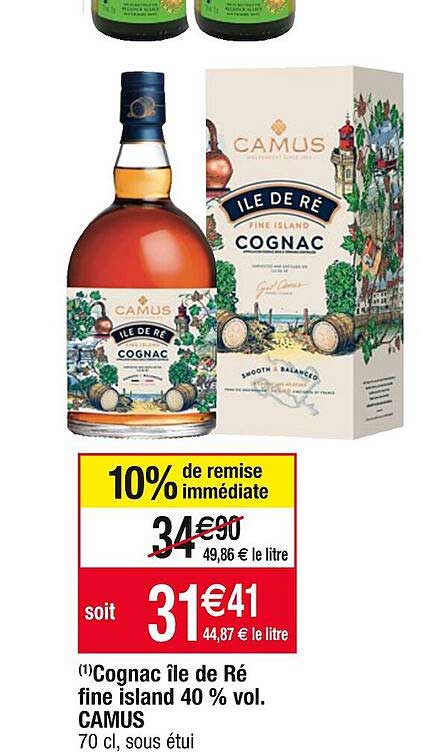 cognac île de ré fine island 40% vol. camus