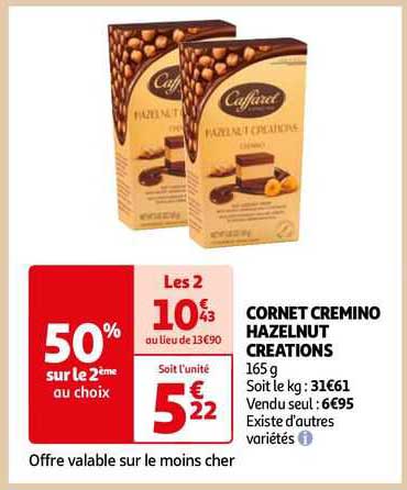 cornet cremino hazelnut créations