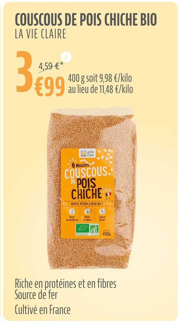couscous de pois chiche bio la vie claire