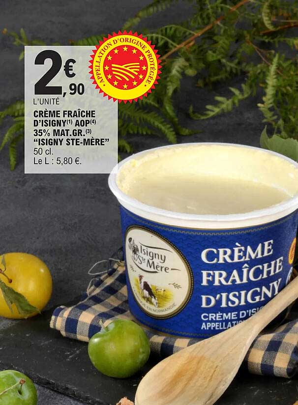 crème fraîche d'isigny aop % mat. gr. "isigny ste-mère"