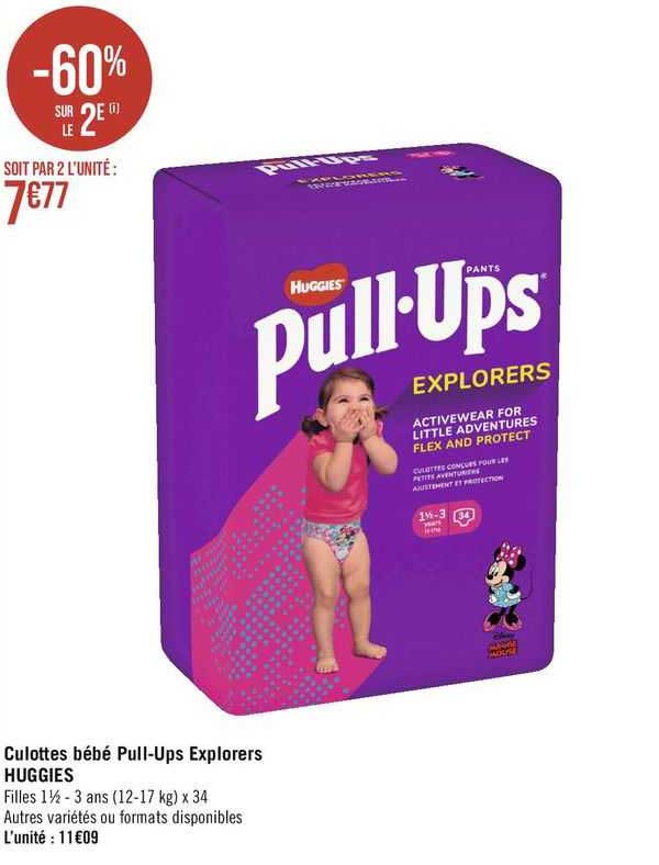 culottes bébé pull-ups explorers huggies