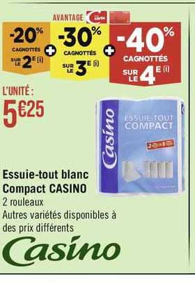 essuie-tout blanc compact casino